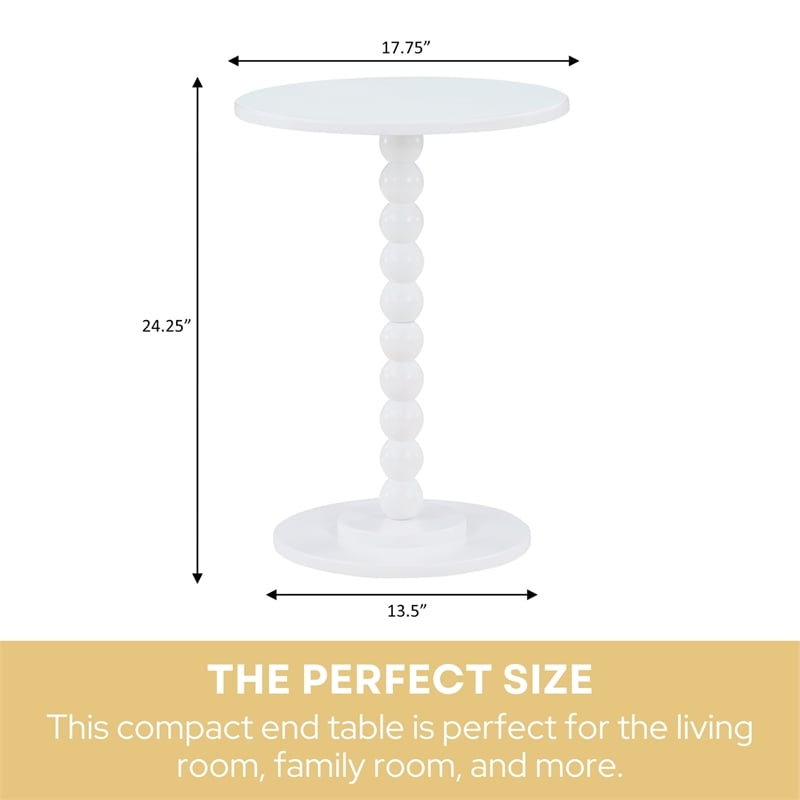 Classic Accents Venetian Islands Spindle Table in White Wood Finish