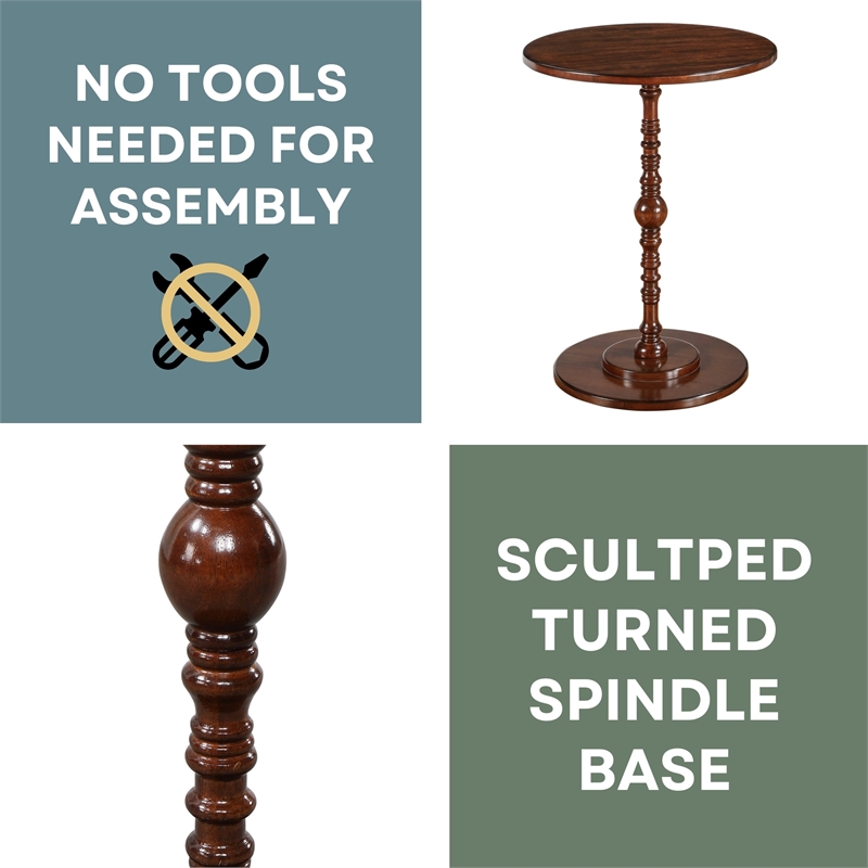 Classic Accents Sanibel Beach Spindle Table in Espresso Wood Finish