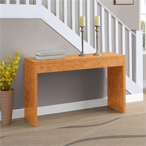 Northfield Hall Console Table/Desk in Brown Burl Wood Finish