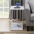 Newport Criss-Cross Chairside End Table in White Wood Finish