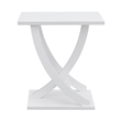 Newport Criss-Cross Chairside End Table in White Wood Finish
