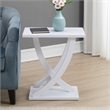 Newport Criss-Cross Chairside End Table in White Wood Finish