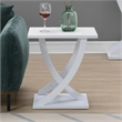 Newport Criss-Cross Chairside End Table in White Wood Finish