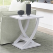 Newport Criss-Cross Chairside End Table in White Wood Finish