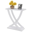 Convenience Concepts Newport Criss-Cross Console Table in White Wood Finish