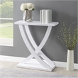 Convenience Concepts Newport Criss-Cross Console Table in White Wood Finish