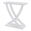 Convenience Concepts Newport Criss-Cross Console Table in White Wood Finish