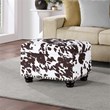 Designs4Comfort 5th Avenue Storage Ottoman in Brown Cowhide Fabric
