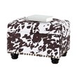 Designs4Comfort 5th Avenue Storage Ottoman in Brown Cowhide Fabric