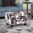 Designs4Comfort 5th Avenue Storage Ottoman in Brown Cowhide Fabric