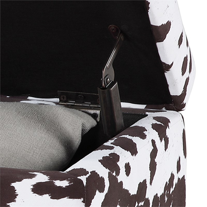 Designs4Comfort 5th Avenue Storage Ottoman in Brown Cowhide Fabric