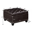 Designs4Comfort Herald Ottoman Coffee Table with Storage in Espresso Fabric