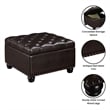Designs4Comfort Herald Ottoman Coffee Table with Storage in Espresso Fabric