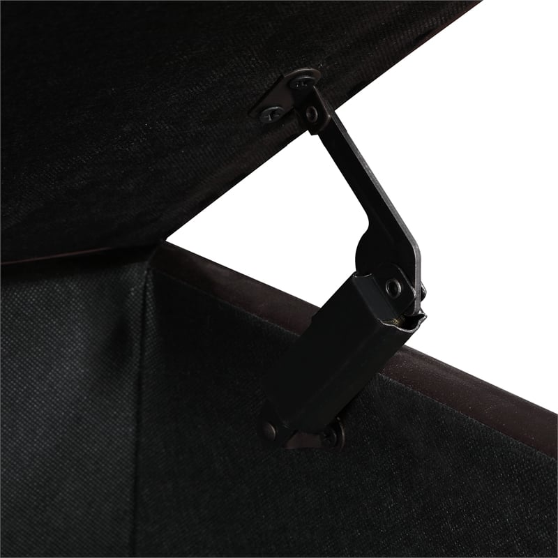 Designs4Comfort Herald Ottoman Coffee Table with Storage in Espresso Fabric