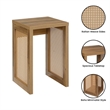 Convenience Concepts Northfield Weave End Table in Beige Wood Finish