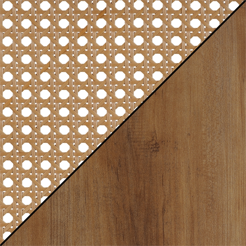 Convenience Concepts Northfield Weave End Table in Beige Wood Finish