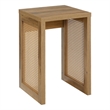 Convenience Concepts Northfield Weave End Table in Beige Wood Finish