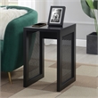 Convenience Concepts Northfield Weave End Table in Black Wood Finish
