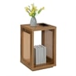 Northfield Admiral Weave End Table with Shelf in Beige Wood Finish