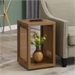 Northfield Admiral Weave End Table with Shelf in Beige Wood Finish