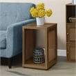 Northfield Admiral Weave End Table with Shelf in Beige Wood Finish