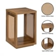 Northfield Admiral Weave End Table with Shelf in Beige Wood Finish