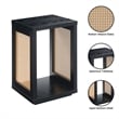Northfield Admiral Weave End Table w/Shelf in Black Wood Finish and Beige Sides