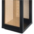 Northfield Admiral Weave End Table w/Shelf in Black Wood Finish and Beige Sides