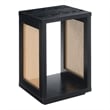 Northfield Admiral Weave End Table w/Shelf in Black Wood Finish and Beige Sides
