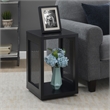 Northfield Admiral Weave End Table with Shelf in Black Wood Finish