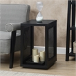 Northfield Admiral Weave End Table with Shelf in Black Wood Finish
