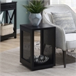 Northfield Admiral Weave End Table with Shelf in Black Wood Finish