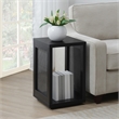 Northfield Admiral Weave End Table with Shelf in Black Wood Finish
