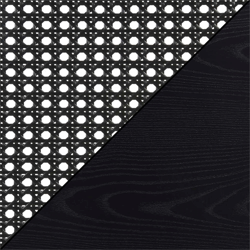 Northfield Admiral Weave End Table with Shelf in Black Wood Finish