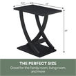 Newport Criss-Cross Chairside End Table in Black Wood Finish
