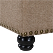 Designs4Comfort Herald Square Ottoman Coffee Table with Storage in Beige Fabric