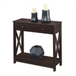 Oxford One-Drawer Entryway Hall Table with Shelf in Espresso Wood Finish