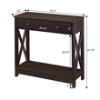 Oxford One-Drawer Entryway Hall Table with Shelf in Espresso Wood Finish