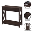 Oxford One-Drawer Entryway Hall Table with Shelf in Espresso Wood Finish