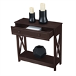 Oxford One-Drawer Entryway Hall Table with Shelf in Espresso Wood Finish