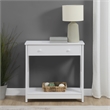 Oxford One-Drawer Entryway Hall Table with Shelf in White Wood Finish