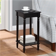 French Country Kim End Table with Shelf in Black Wood Finish
