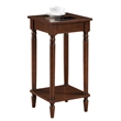 French Country Kim End Table with Shelf in Espresso Wood Finish
