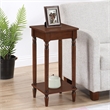 French Country Kim End Table with Shelf in Espresso Wood Finish