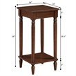 French Country Kim End Table with Shelf in Espresso Wood Finish