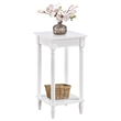 French Country Kim End Table with Shelf in White Wood Finish