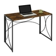 Convenience Concepts Nova Folding Desk in Walnut Wood Finish and Metal Frame