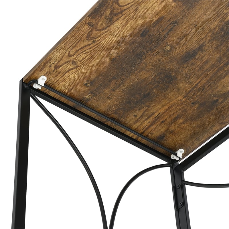 Convenience Concepts Nova Folding Desk in Walnut Wood Finish and Metal Frame