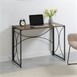Convenience Concepts Nova Folding Desk in Walnut Wood Finish and Metal Frame