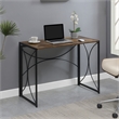 Convenience Concepts Nova Folding Desk in Walnut Wood Finish and Metal Frame